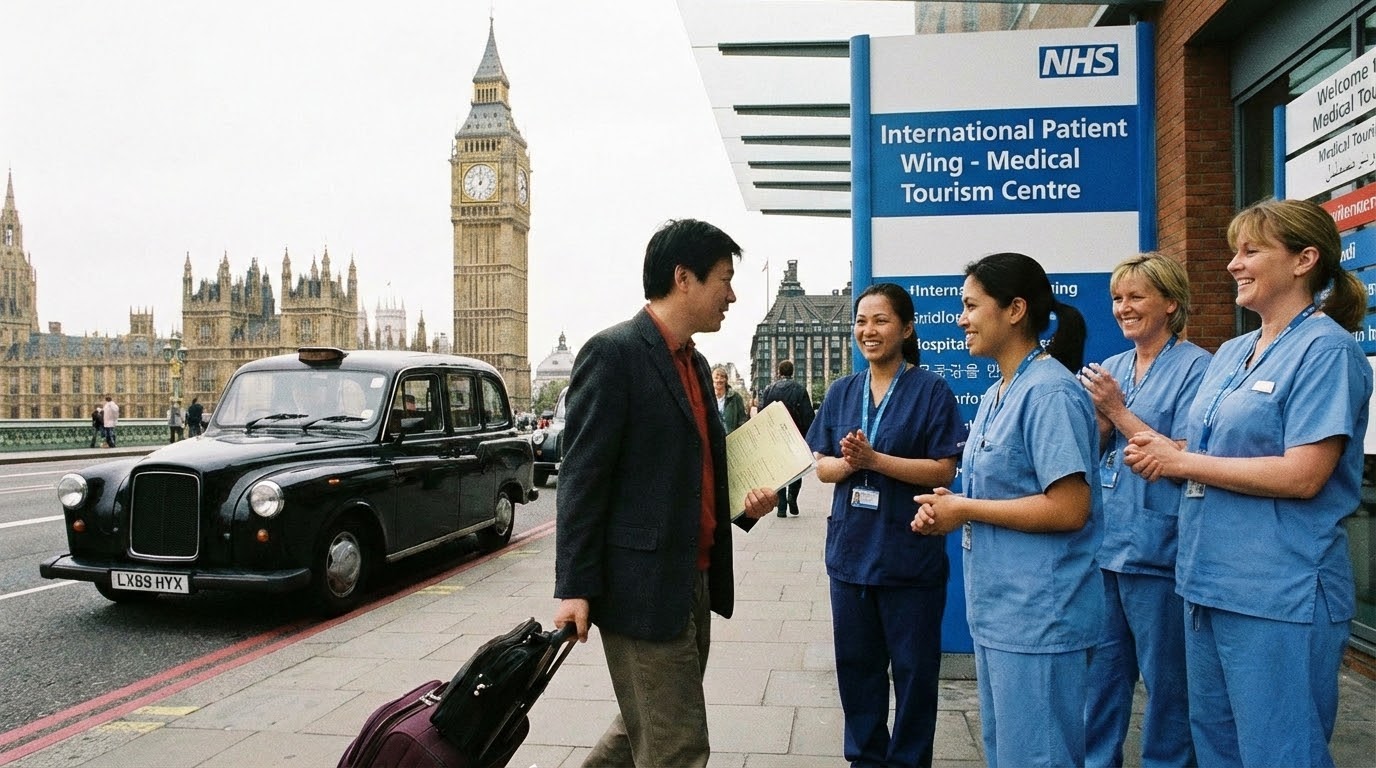 Un patient qui débarque dans une clinique médical au royaume uni